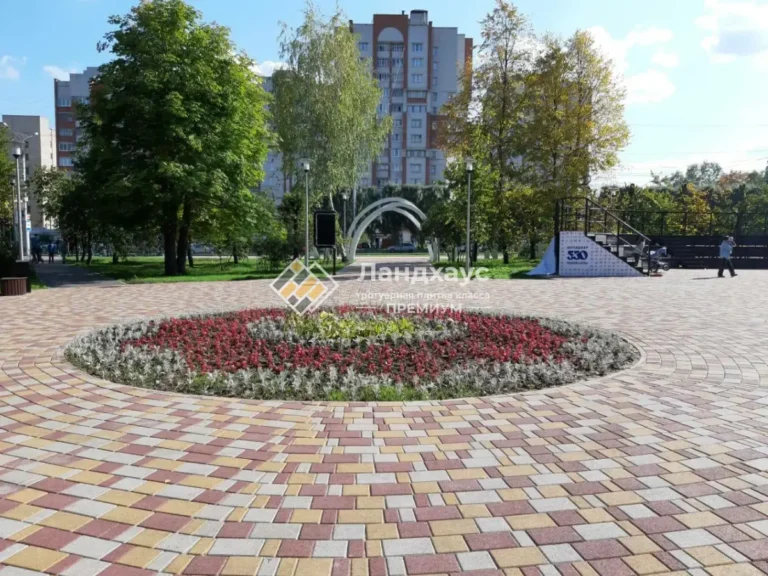 Реализованный проект укладки тротуарной плитки в Дорисс Парке г. Чебоксары